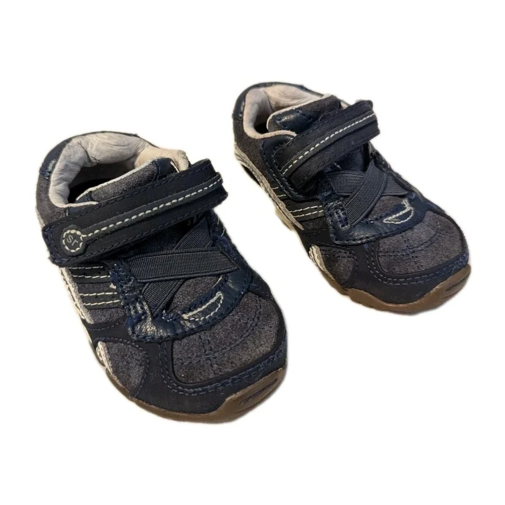 Stride Rite Toddler Boy's SRT Declan Soft Motion‎ Leather Sneaker Blue Size 4XW